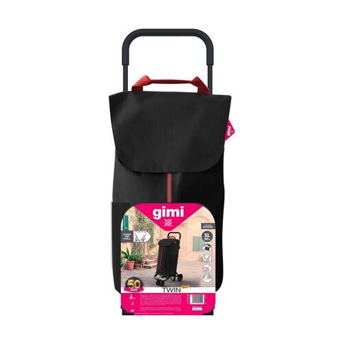 Indkøbsvogn Gimi Twin Urban Sort 50 L (39 x 52 x 95 cm)