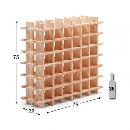 Astigarraga flaskereol i brun fyrretræ - 36 flasker (75 × 22 × 75 cm)