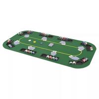 Foldbar pokerbordplade til 8 spillere rektangulær grøn