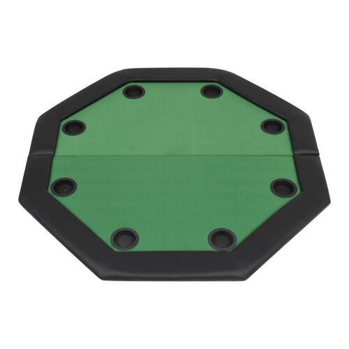 Foldbart pokerbord til 8 spillere sammenklappeligt ottekantet grøn
