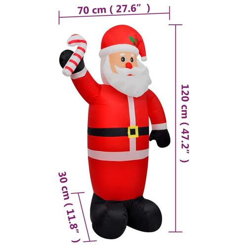Oppustelig julemand med LED'er 120 cm
