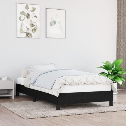 Sengeramme i stof - 80×200 cm, sort (uden madras)