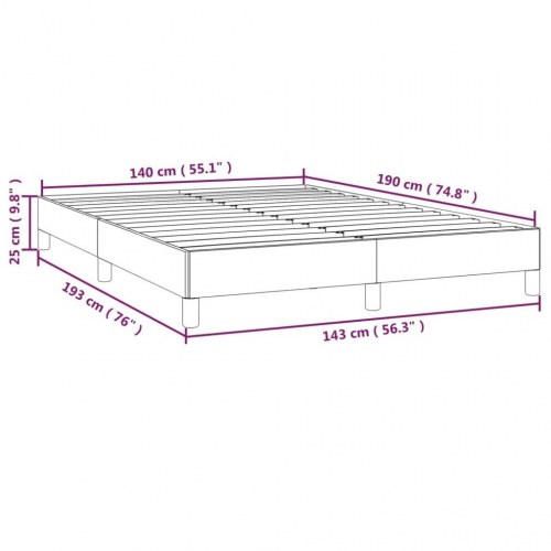 Sengeramme i stof - 140 x 190 cm, sort (uden madras)