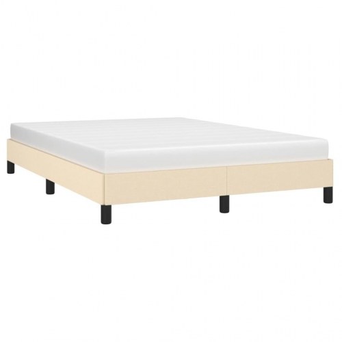 Sengeramme i stof 140x200 cm - cremefarvet, inkl. lameller