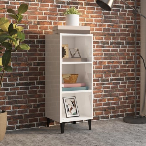 Skænk i konstrueret træ 34,5 x 32,5 x 90 cm - hvid højglans