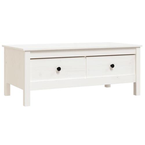 Sofabord 100x50x40 cm massivt fyrretræ hvid