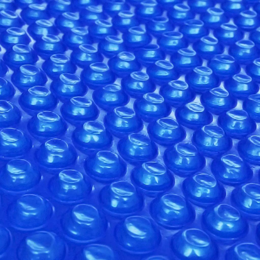Flydende soldrevet PE-poolovertræk rund 250 cm blå