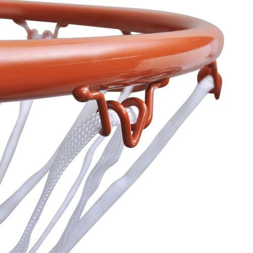 Basketballkurvesæt med ring og net 45 cm orange