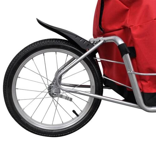 Ethjulet cykelanhænger med opbevaringstaske