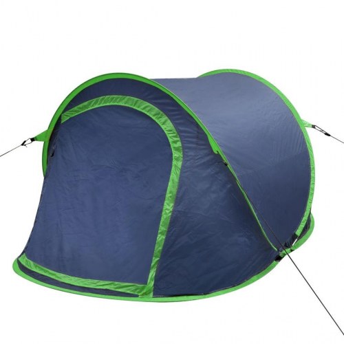 Pop-up campingtelt 2 personer marineblå og grøn