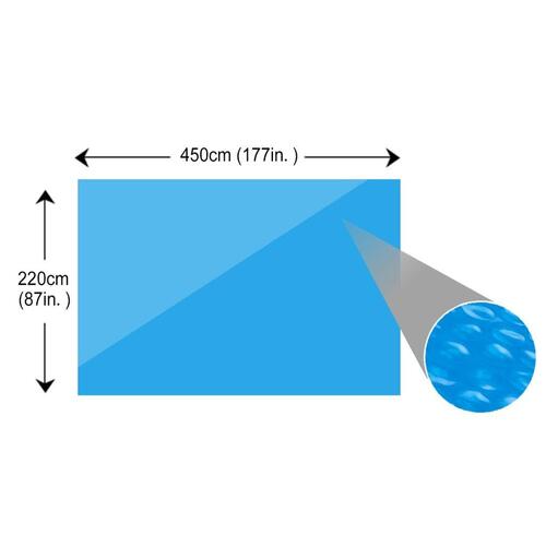 Rektangulært poolovertræk 450 x 220 cm PE blå
