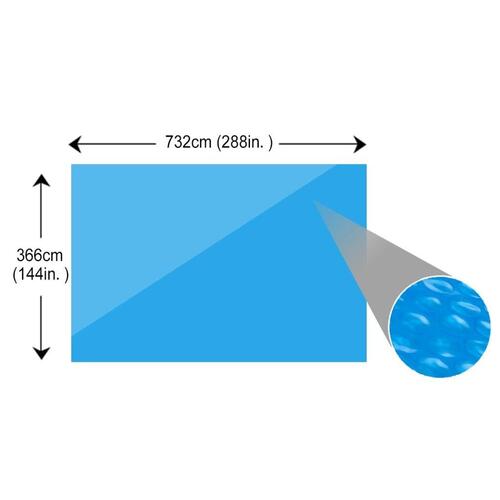 Poolovertræk rektangulært 732 x 366 cm PE blå