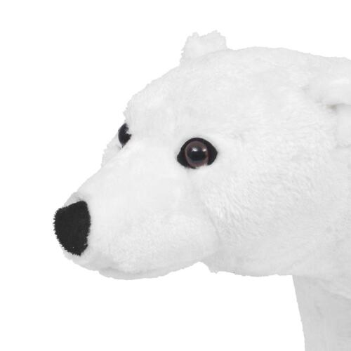 Stående tøjdyr isbjørn plysstof XXL hvid