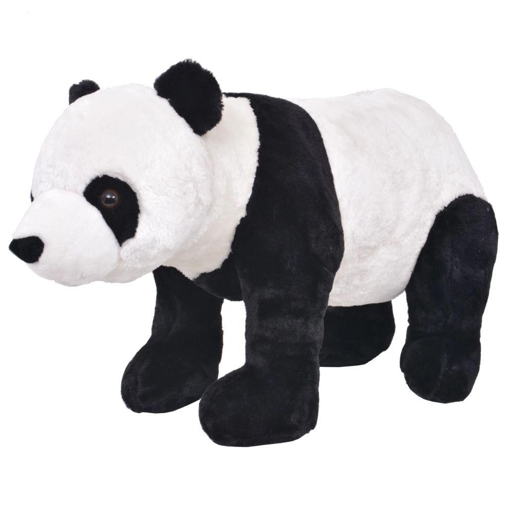 Stående tøjdyr panda plysstof XXL sort og hvid