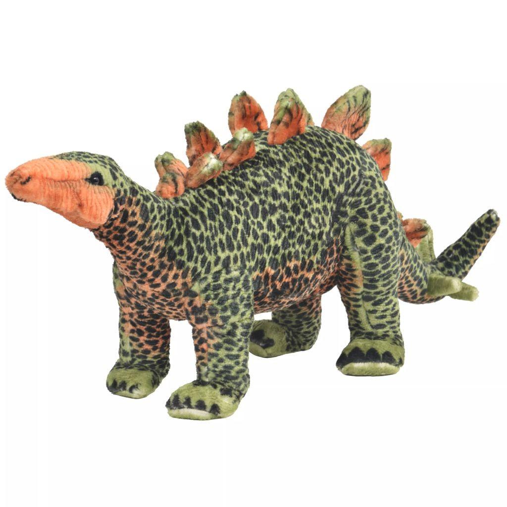 Stående tøjdyr stegosaurus plysstof XXL grå