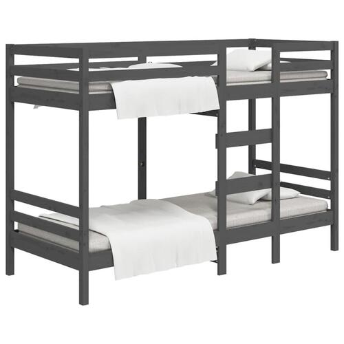 Køjeseng 90x200 cm massivt fyrretræ grå