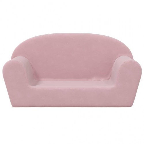 2-personers sofa til børn blødt plys pink