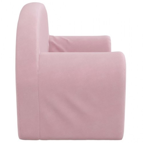 2-personers sofa til børn blødt plys pink