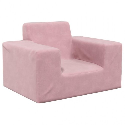 Sofa til børn blødt plys pink