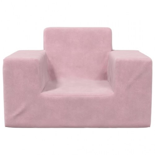 Sofa til børn blødt plys pink