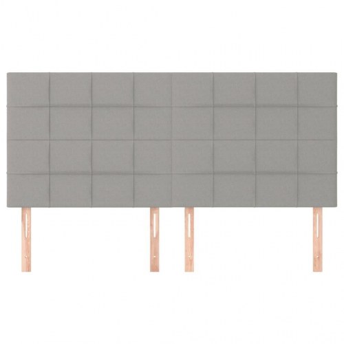 Sengegavl i stof - lysegrå 160 x 5 x 118/128 cm