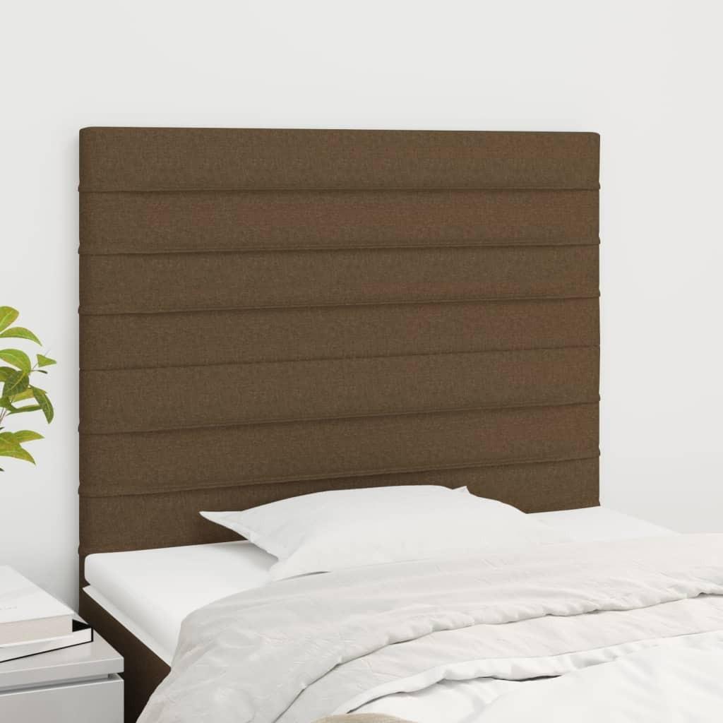 vidaXL sengegavl mørkebrun 80x5x118/128 cm stof