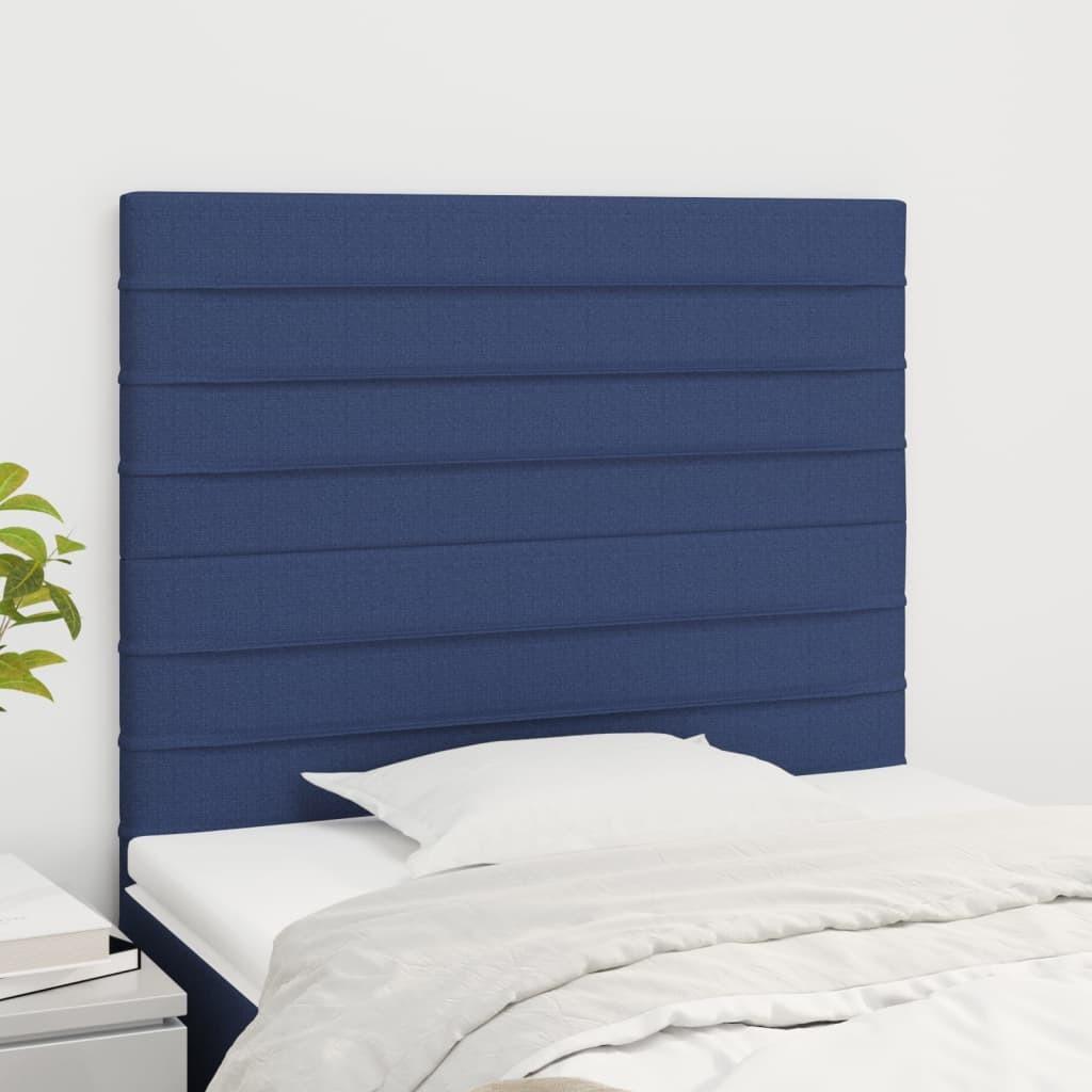 vidaXL sengegavl blå 80x5x118/128 cm stof