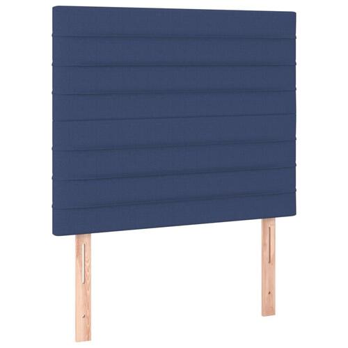 Sengegavle 2 stk. 90x5x78/88 cm stof blå