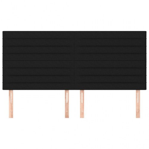 Sengegavl i sort stof 180 x 5 x 118/128 cm