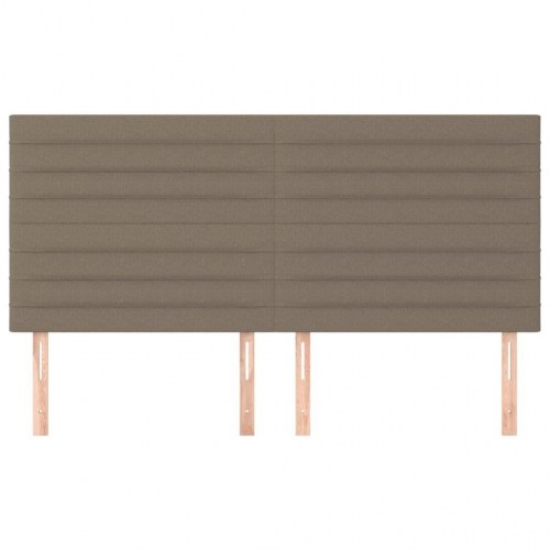 Sengegavl i taupe stof 200 x 5 x 118/128 cm