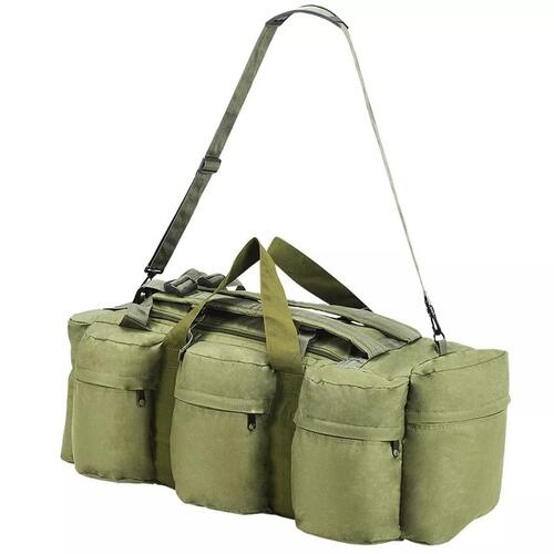 Duffelbag i 3-i-1 army-stil 90 l olivengrøn