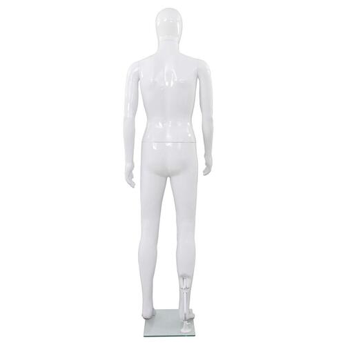 Mannequin mand fuld figur glassokkel hvid højglans 185 cm
