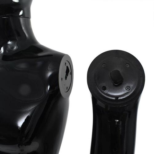 Mandemannequin fuld figur glassokkel sort højglans 185 cm