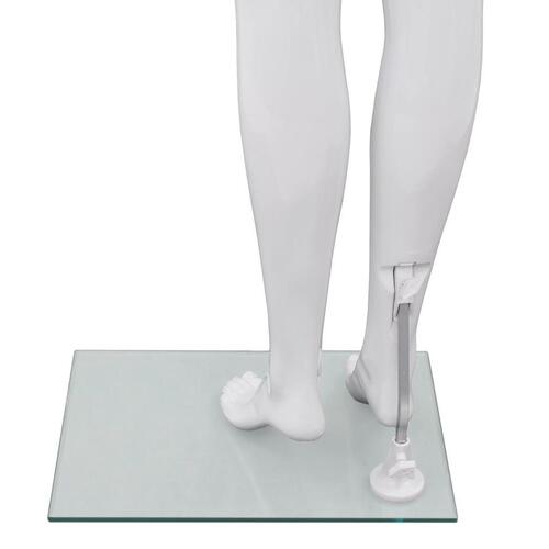 Mannequin kvinde fuld figur glassokkel hvid højglans 175 cm