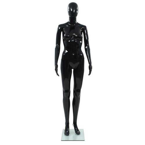 Mannequin kvinde fuld figur glassokkel sort højglans 175 cm