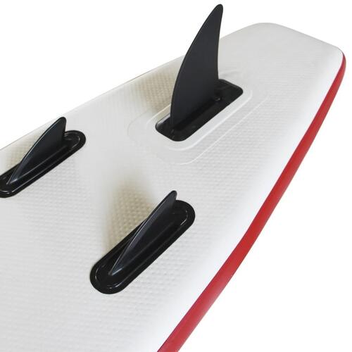 Oppusteligt standup-paddleboardsæt rød og hvid