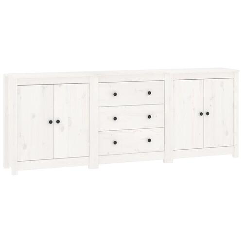 Skænk 210x35x80 cm massivt fyrretræ hvid