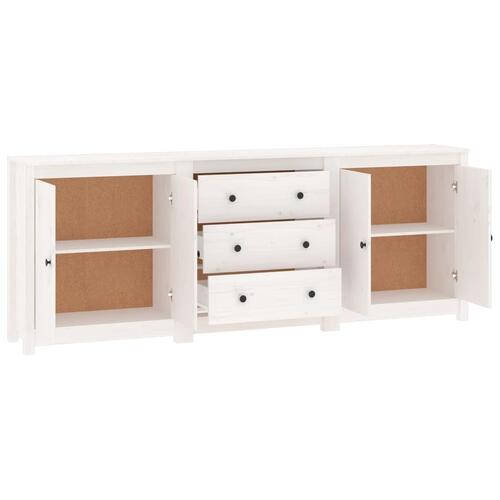 Skænk 210x35x80 cm massivt fyrretræ hvid