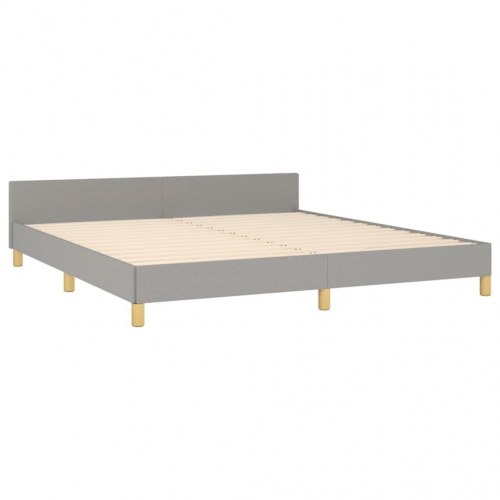 Sengeramme uden madras 180×200 cm - stof, lysegrå med justerbar sengegavl