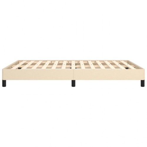 Sengeramme i stof 140x190 cm - cremefarvet, inkl. lameller