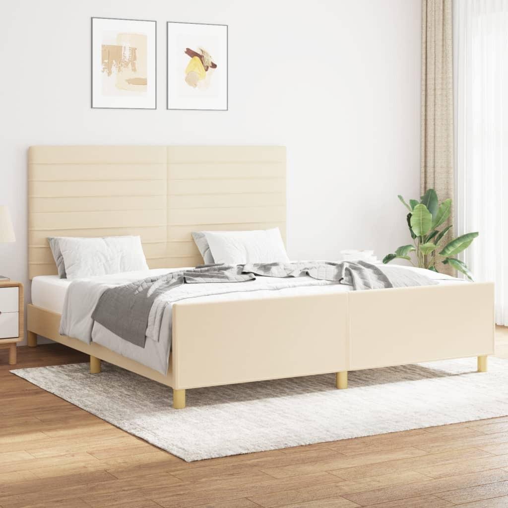 Sengeramme uden madras 180x200 cm stof cremefarvet