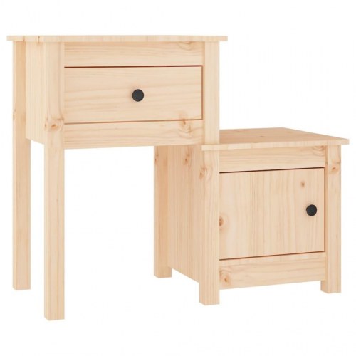 Sengeborde 2 stk. 79,5x38x65,5 cm massivt fyrretræ