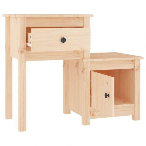 Sengeborde 2 stk. 79,5x38x65,5 cm massivt fyrretræ