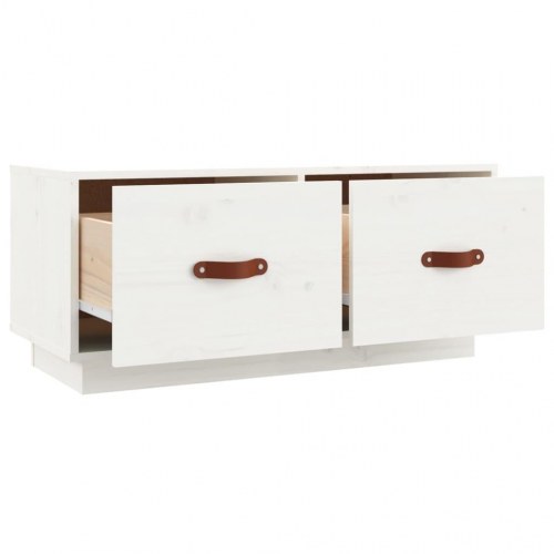 Tv-bord 80x34x35 cm massivt fyrretræ hvid