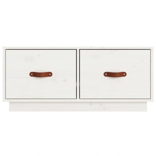 Tv-bord 80x34x35 cm massivt fyrretræ hvid