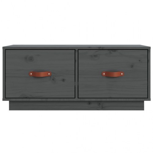Tv-bord i massivt fyrretræ - 80×34×35 cm, grå