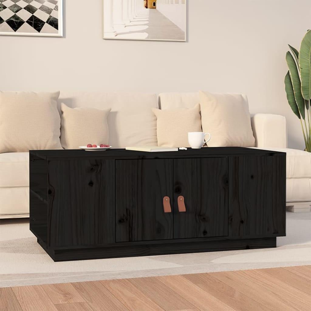 Sofabord 100x50x41 Cm Massivt Fyrretræ Sort