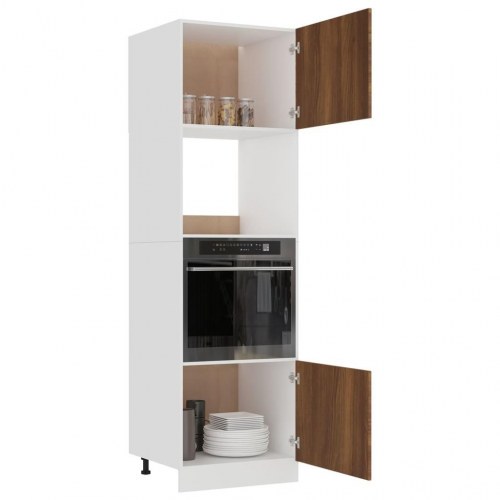 Mikrobølgeovnsskab "Lyon" brun eg 60x57x207 cm konstrueret træ