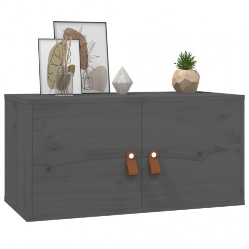 Vægskabe 2 stk. 60×30×30 cm i massivt fyrretræ - grå