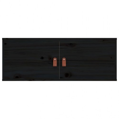Vægskab 80x30x30 cm massivt fyrretræ sort